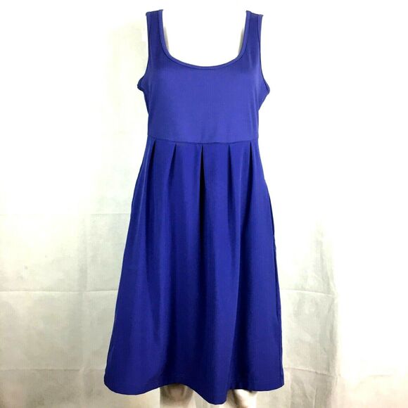 Columbia Dress Women S‎ Omni-Shade Purple Stretch Knit Pleated Sleeveless A-Line - Picture 1 of 11